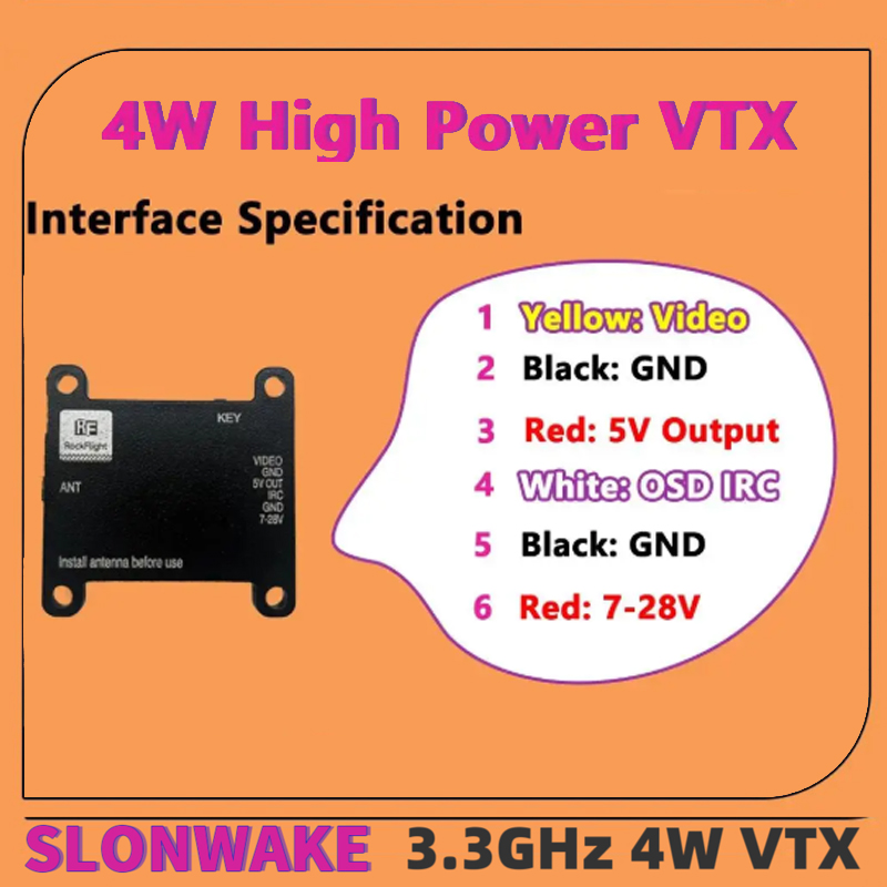 SLONWAKE FPV 3.3G 16CH 4000mW  - Drone Receiver 评论和价格