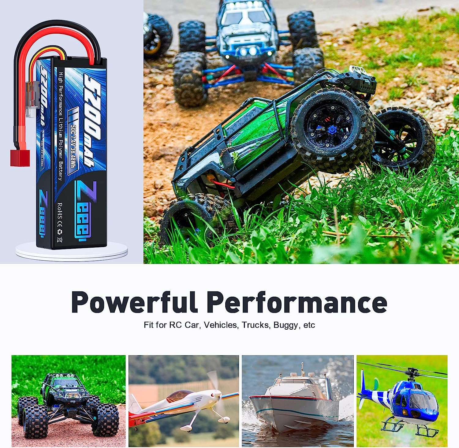 Zeee 5200mAh 2S RC Lipo Batter - Drone Power Distribution Board 评论和价格