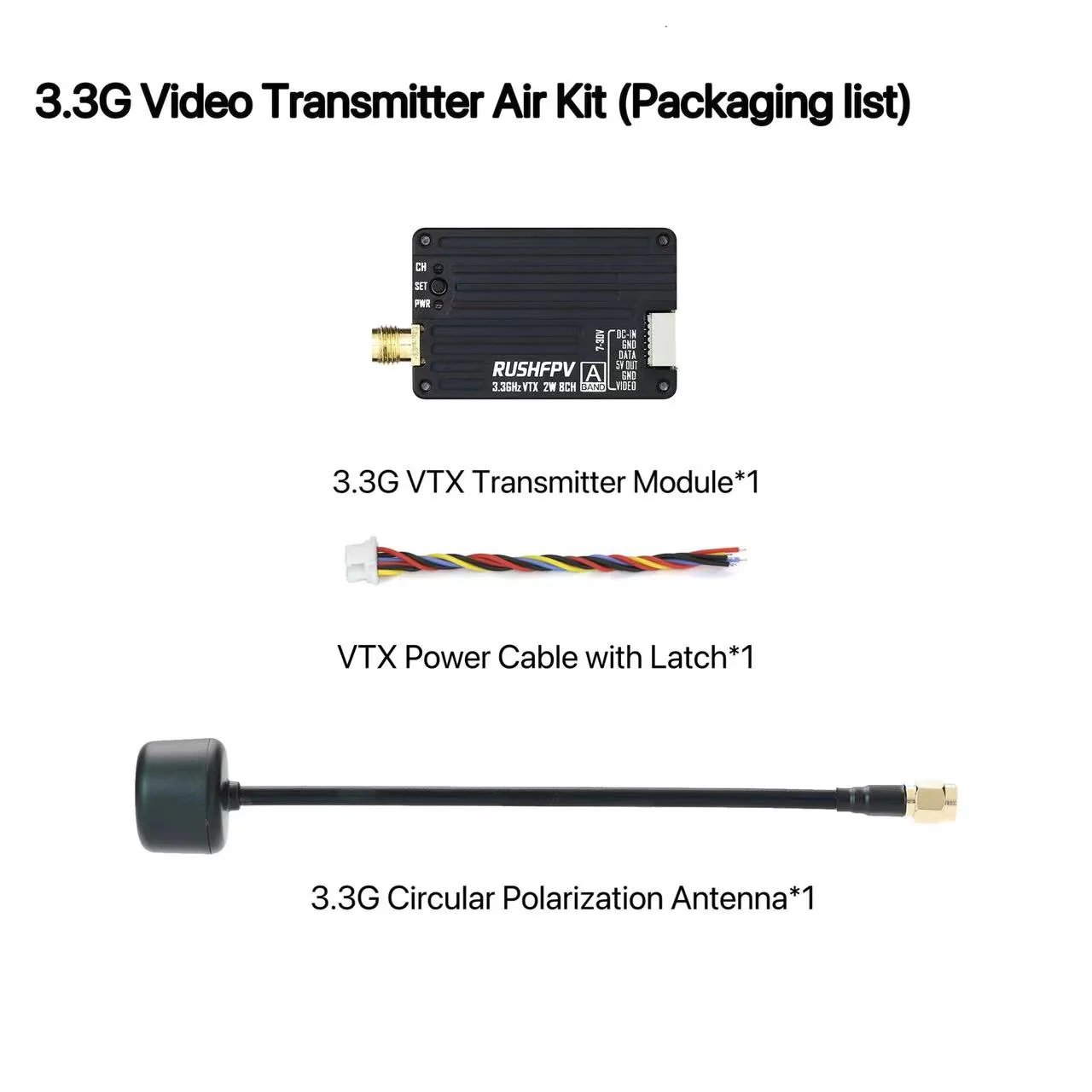 RUSHFPV 3.3G 2W VTX Transmitte - Drone Antenna 评论和价格
