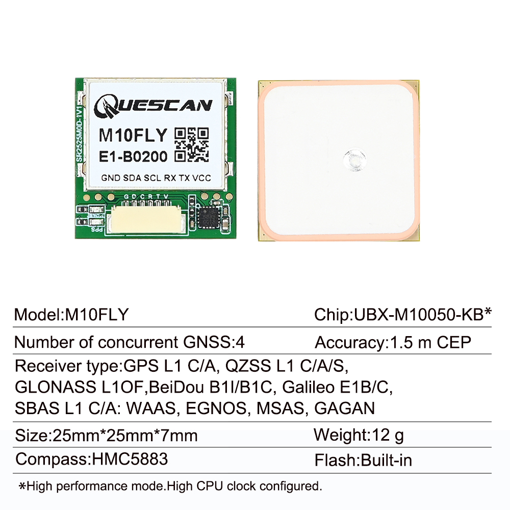 Quescan 25mm*25mm M10FLY 10Hz  - Drone Compass 评论和价格