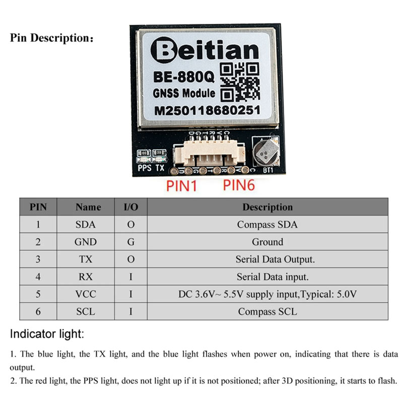 BE-880Q GNSS GPS Module M10050 - Drone Compass 评论和价格